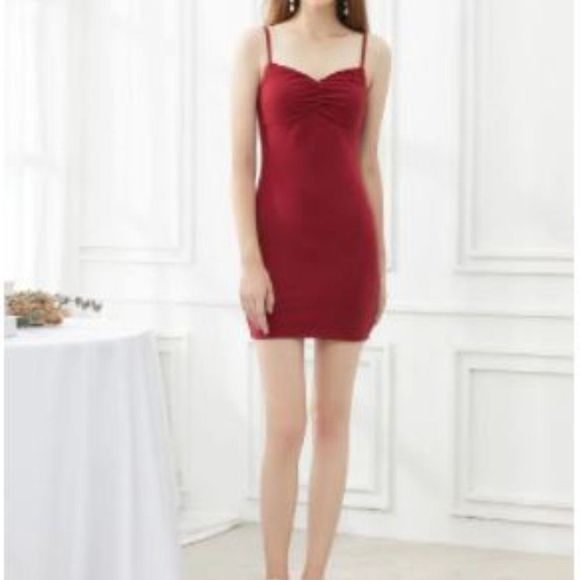 Spaghetti Strap Ruched Front Mini Bodycon Dress - Picture 3 of 9